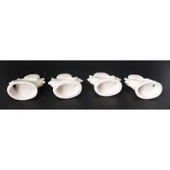 Set of 4 White Glazed Ceramic Christmas Angel Napkin Rings - Picture 5 of 5